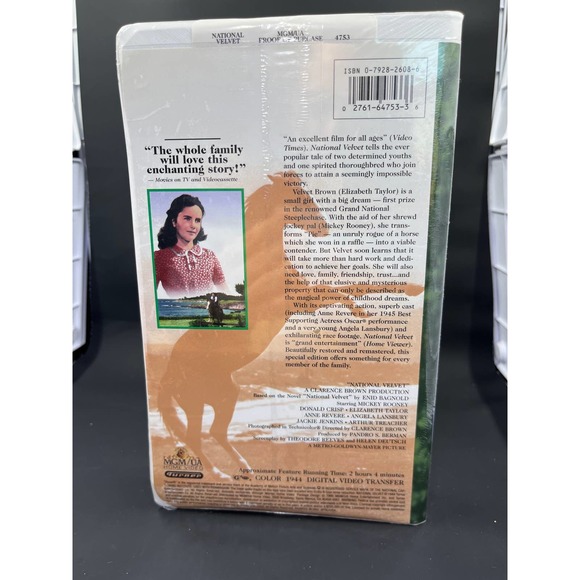 National Velvet Clamshell VHS — FACTORY SEALED - Picture 3 of 5